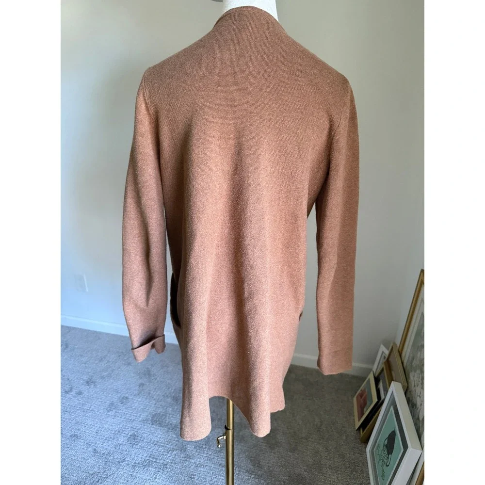 J.Crew Juliette Open Cardigan Sweater‎ Blazer Knit Tan Brown Cotton Blend XS